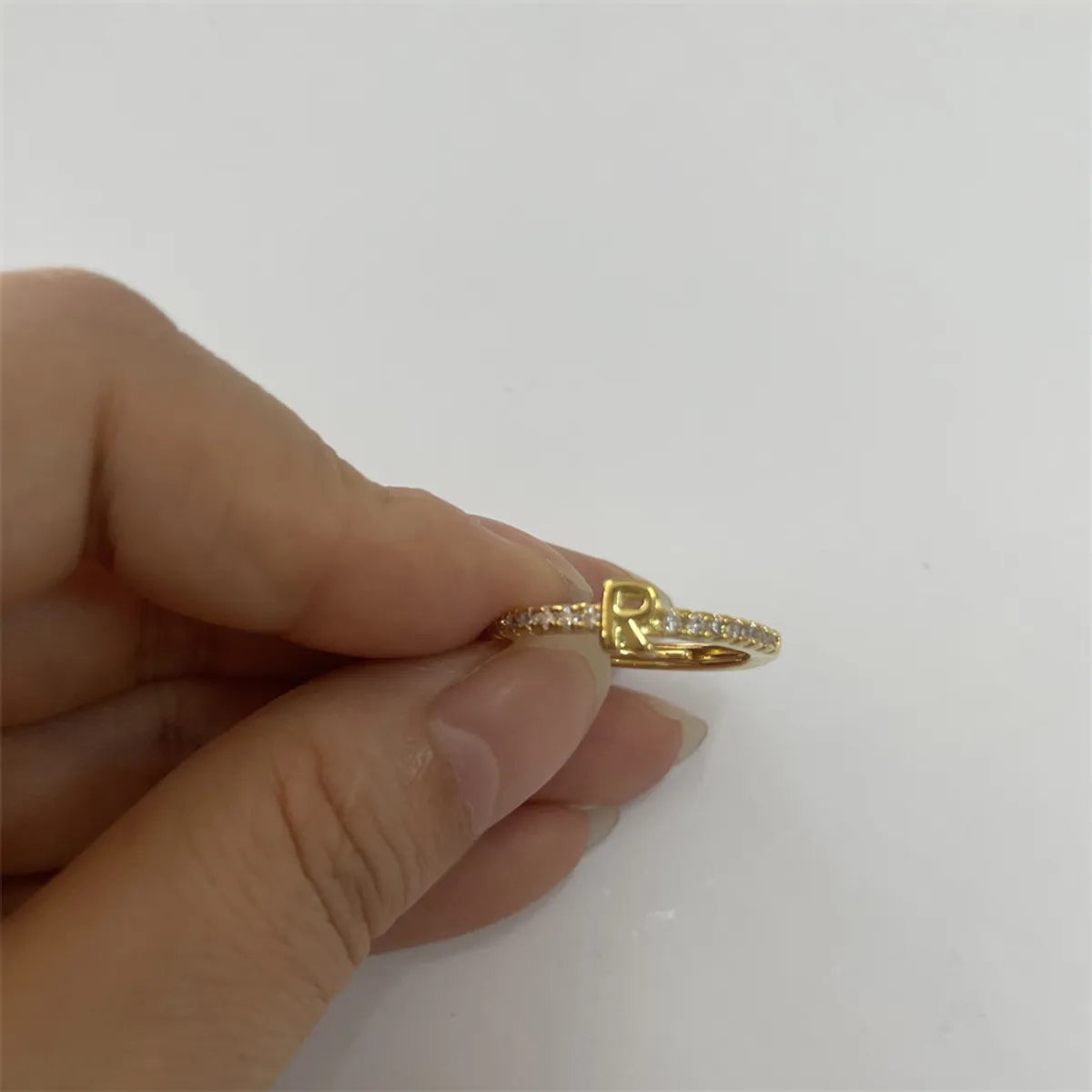 14K Real Gold-Letter R