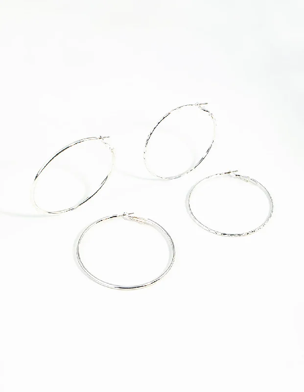 Unique Chandelier Earrings-Silver 60MM Hoop Earring Pack