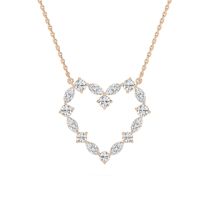 Gold Choker Necklace for Women-Marquise Heart Necklace