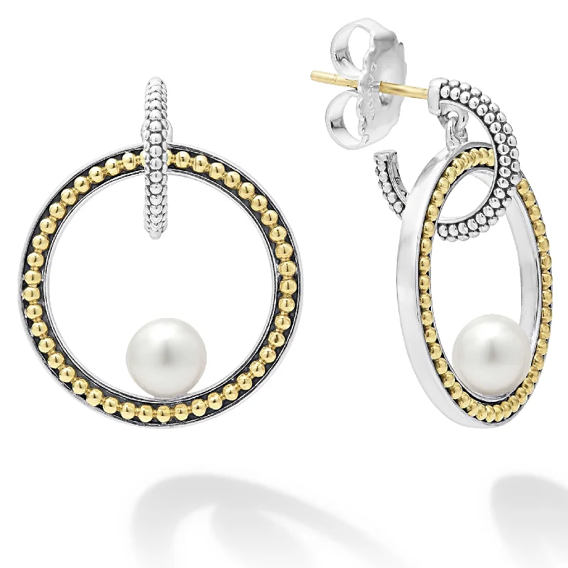 Classic Stud Earrings-Luna Caviar Pearl Drop Earrings