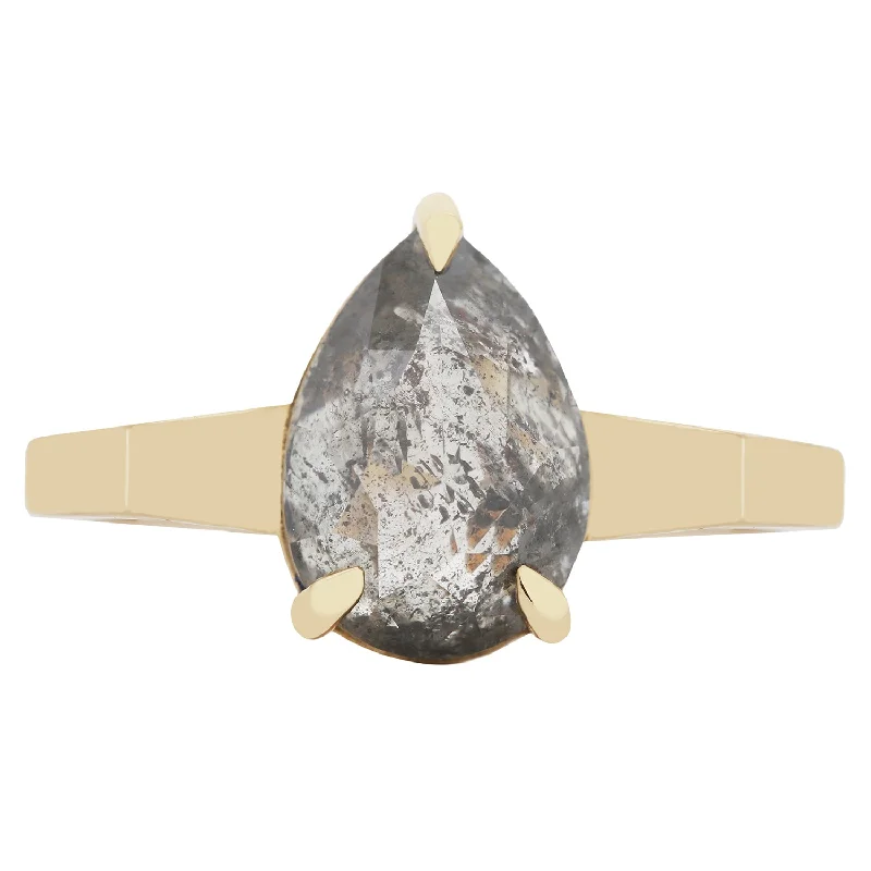 Speckled Ash Pear Diamond Ring