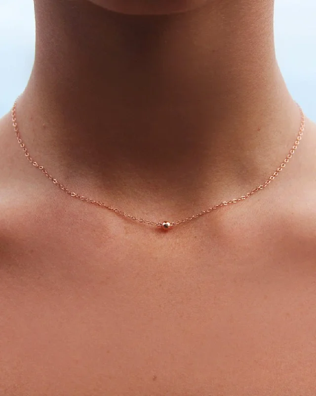 Gemstone Necklace-Classic Necklace - 14k Rose Gold Fill