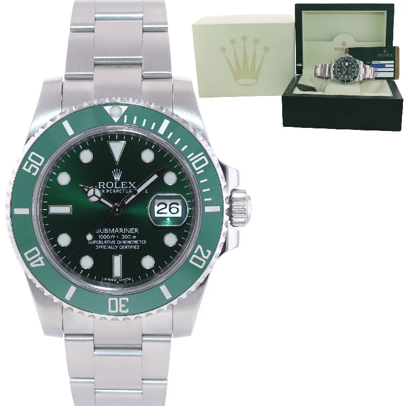 Digital Watch for Men with Pedometer-PAPERS Rolex Submariner Hulk Green Ceramic 116610V Steel Watch Box