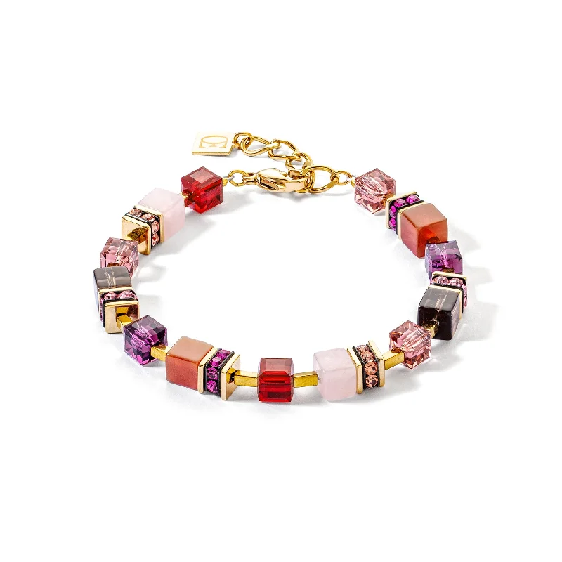 Vintage Crystal Bracelet-GeoCUBE® Precious Statement Red Gold Bracelet