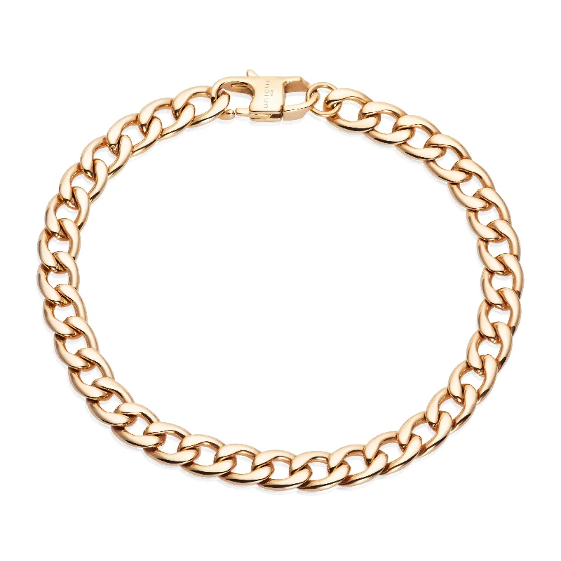 Gold Rope Bracelet-Unique & Co Yellow Gold Steel Chain Bracelet