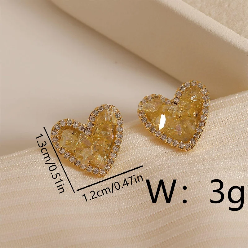 Love heart stud earrings