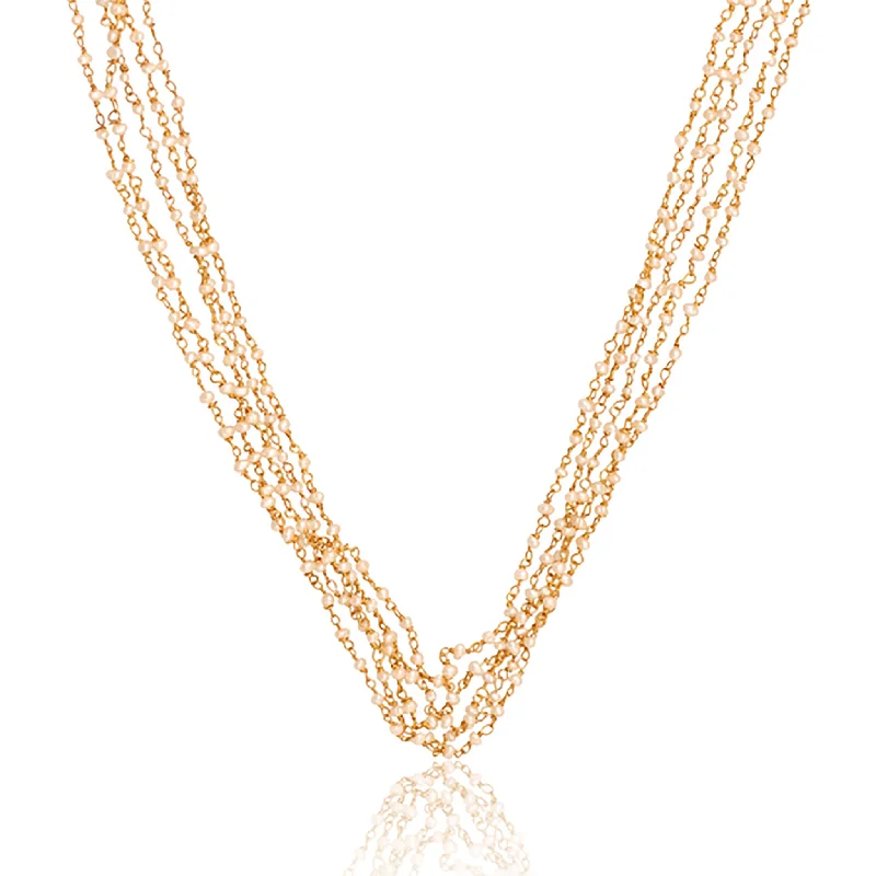 Delicate Necklace for Women-Stay Golden Necklace - Pearl