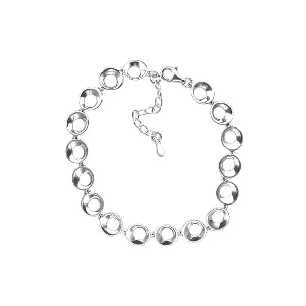 Adjustable Bangle Bracelet-Sterling Silver Circles Bracelet