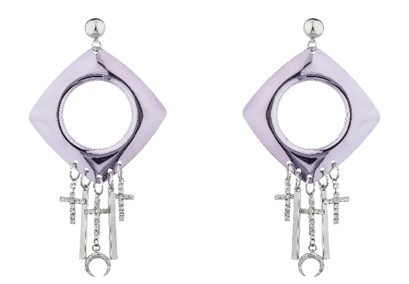 Elegant Hoops with Diamonds-ROCK N' ROLL EARRINGS