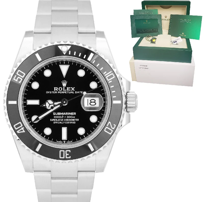 High-End Mechanical Watch for Women-BRAND NEW JAN. 2022 Rolex Submariner 41 Date Steel Black Ceramic Watch 126610 LN