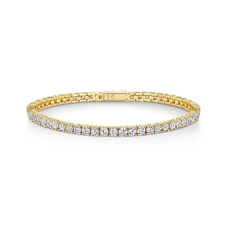 Friendship Bracelet for Girls-Jools Gold Cubic Zirconia Tennis Bracelet