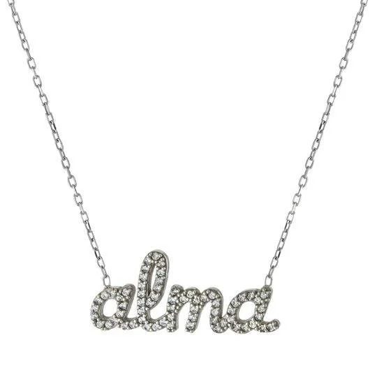 Adjustable Crystal Necklace-SS CZ Name Necklace