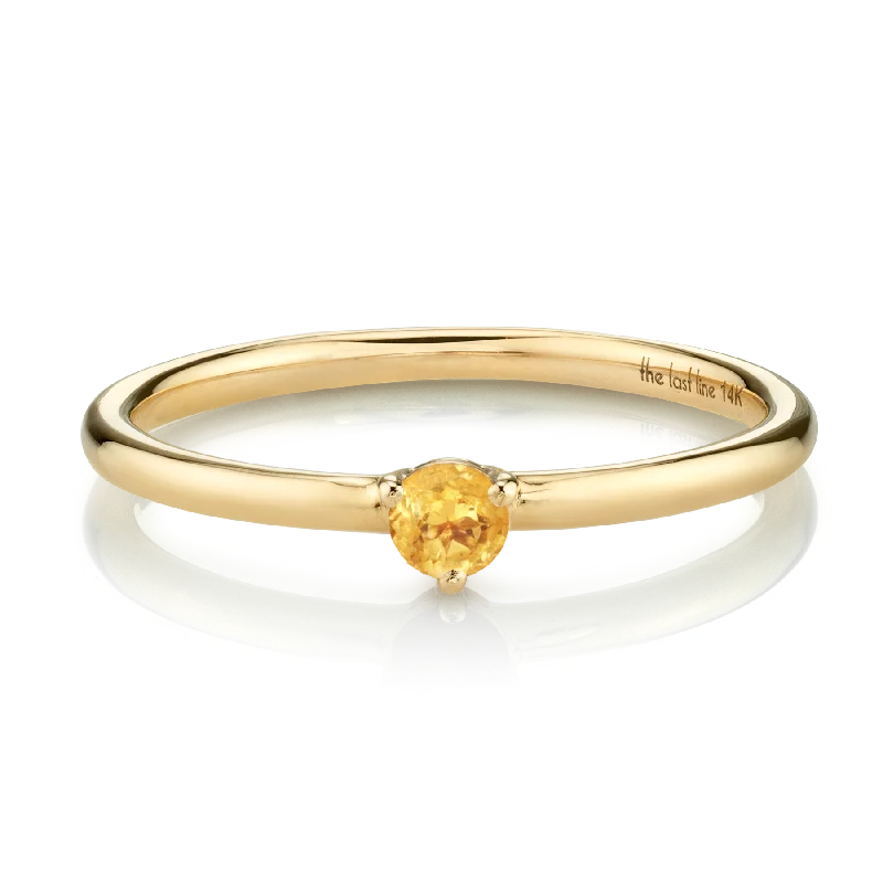 Solitaire Ring - Citrine / 14k Yellow Gold