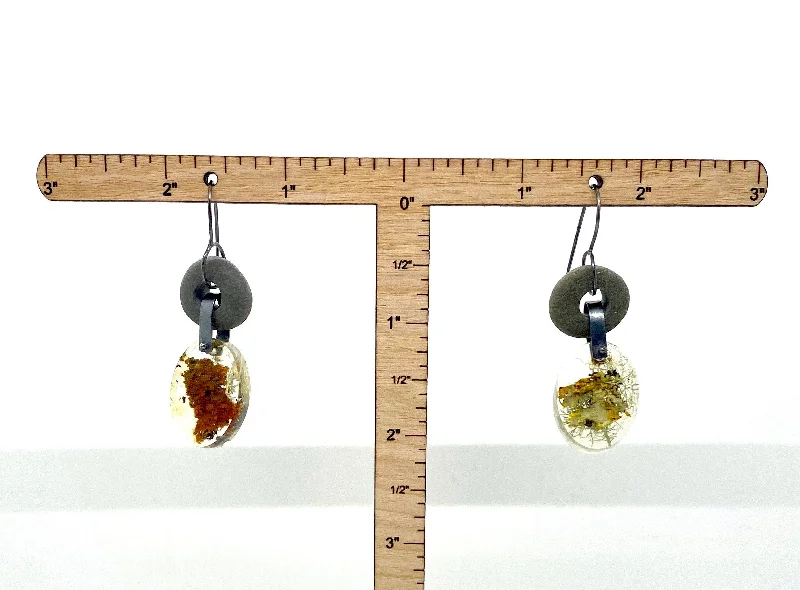 Beaded Hoop Earrings-Rock and Lichen Earrings