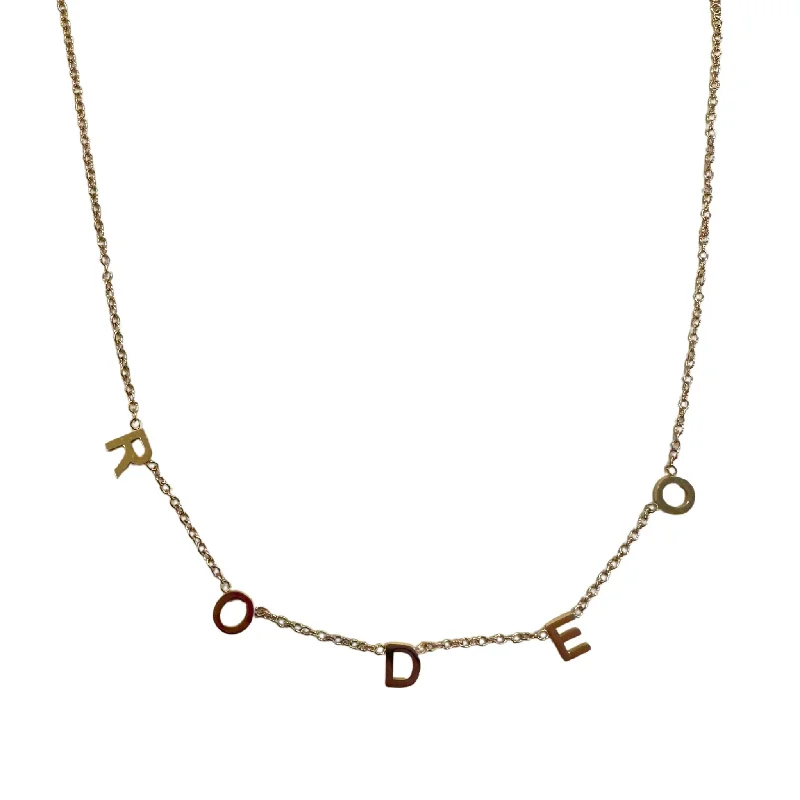 Rose Gold Choker Necklace-Rodeo Letter Necklace