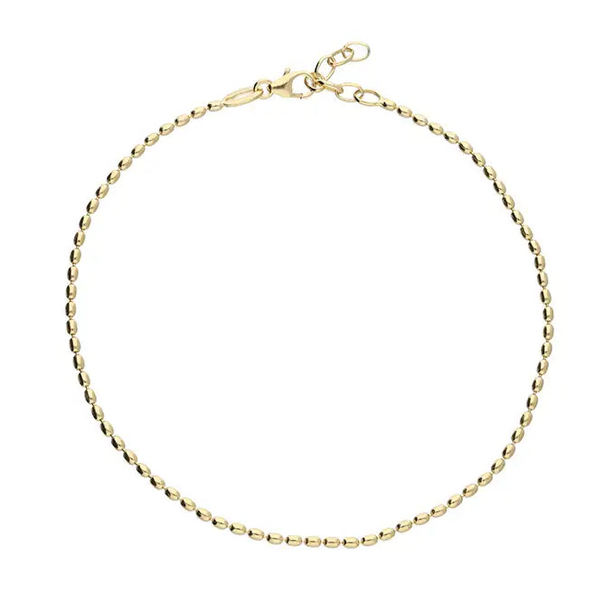 Classic Gold Tennis Bracelet-24ct Gold Plated Sterling Silver Seed Bracelet