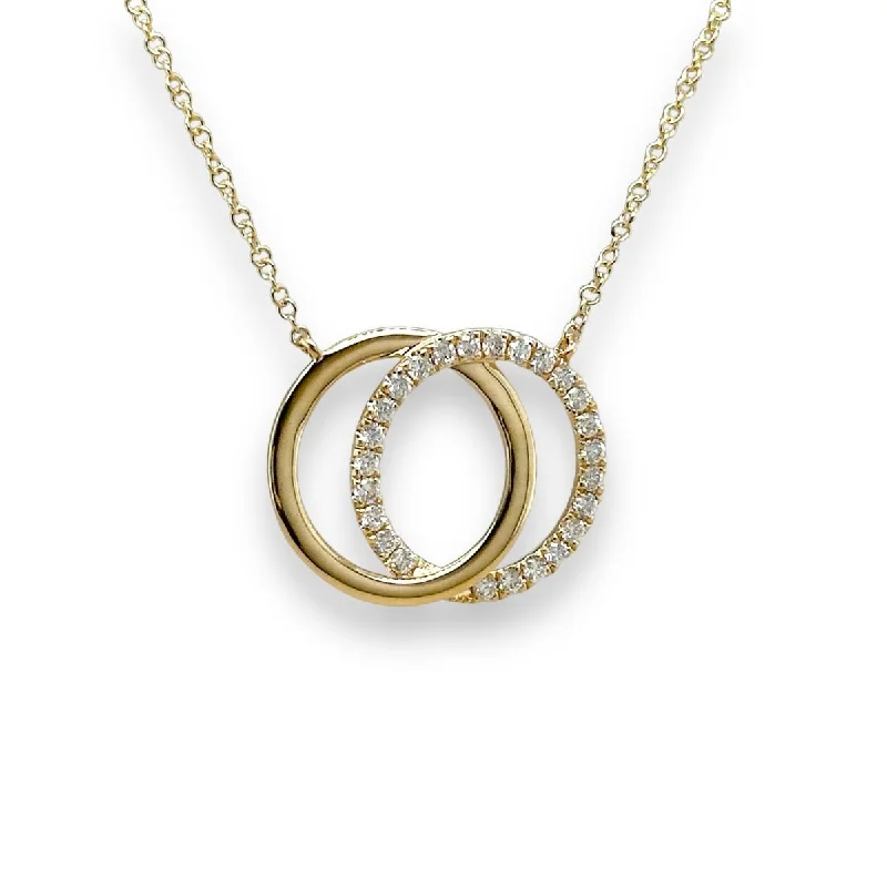 Multi-Layered Necklace-14K Y Gold 0.31ctw H/VS2 Double Circle Diamond Necklace