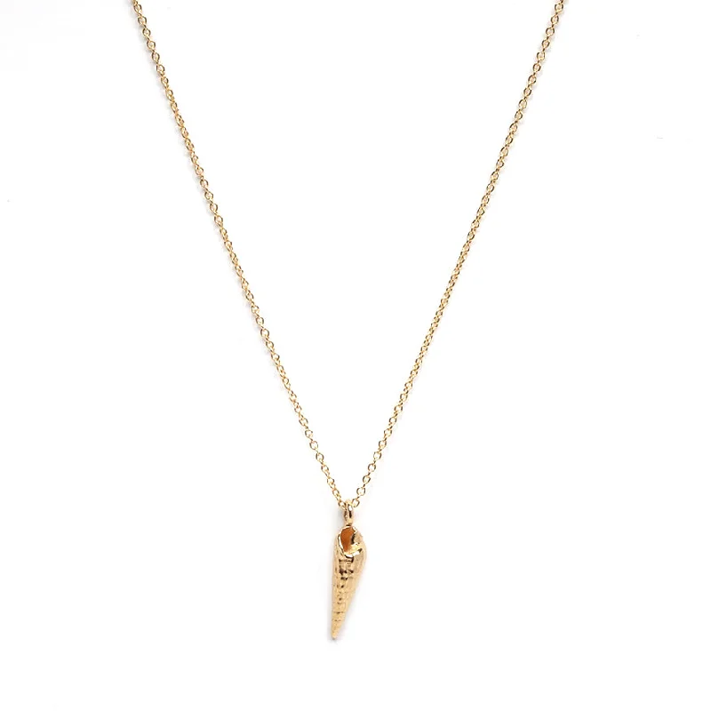 Classic Layered Necklace-Mini Auger Shell Necklace