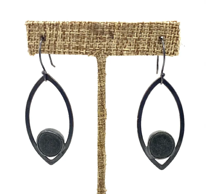 Modern Geometric Earrings-Rock in Leaf Earrings