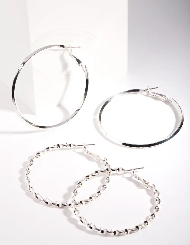 Butterfly Wing Earrings-Silver Ultimate Hoop Earring Pack