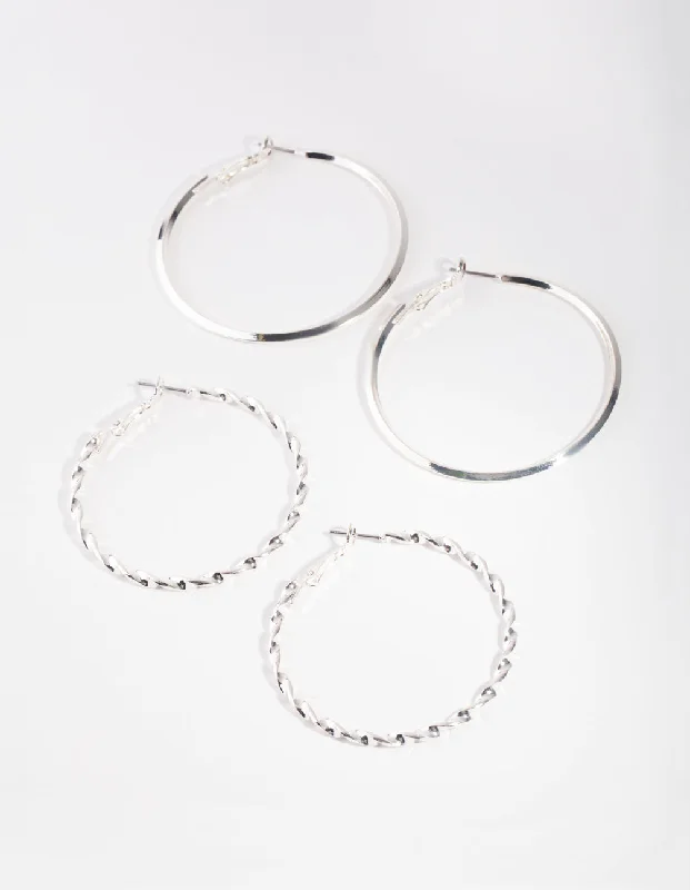 Silver Plated Earrings-Silver Ultimate Pack Hoop Earring