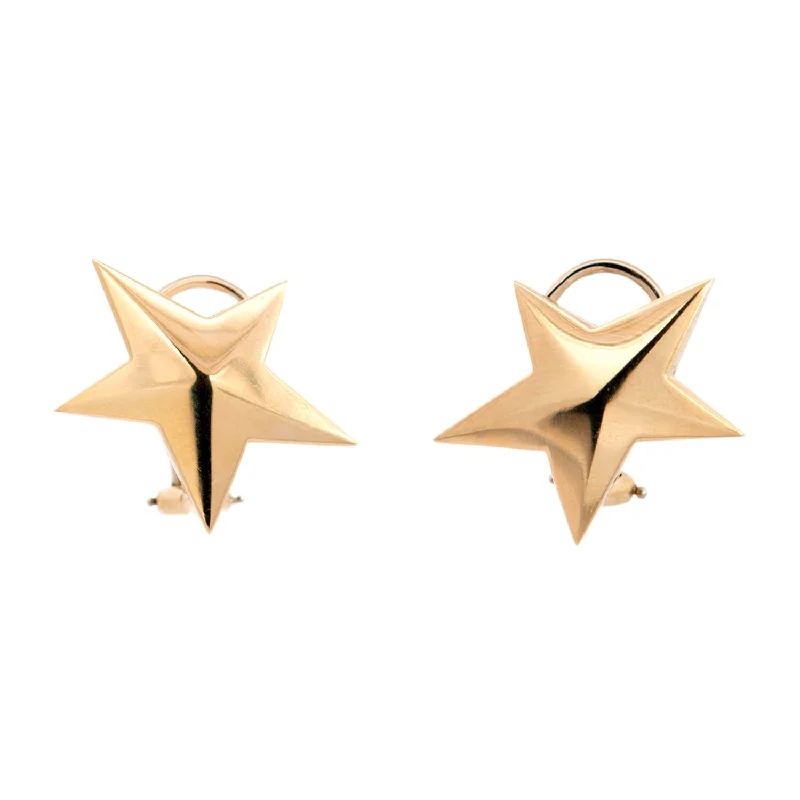 Simple Gold Earrings-TIFFANY & CO. Estate 18k Star Clip-On Earrings