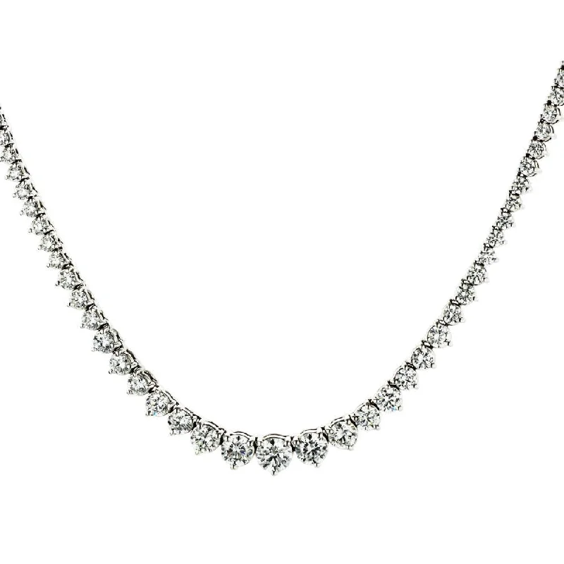 Classic Crystal Necklace-Riviera Lab Grown Diamond Tennis Necklace