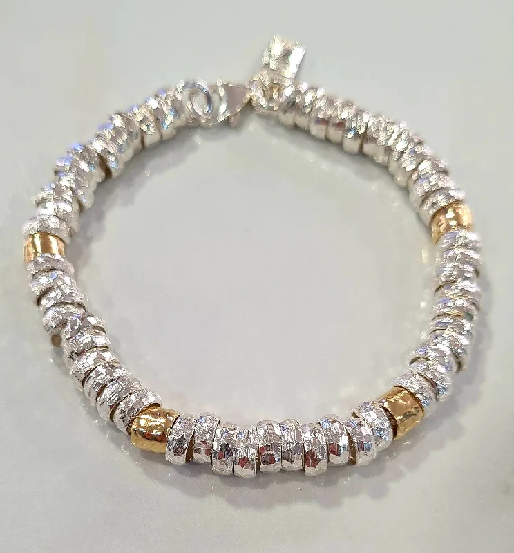 Dainty Charm Bracelet-Yaron Morhaim Chunky 24ct Gold Silver Bracelet