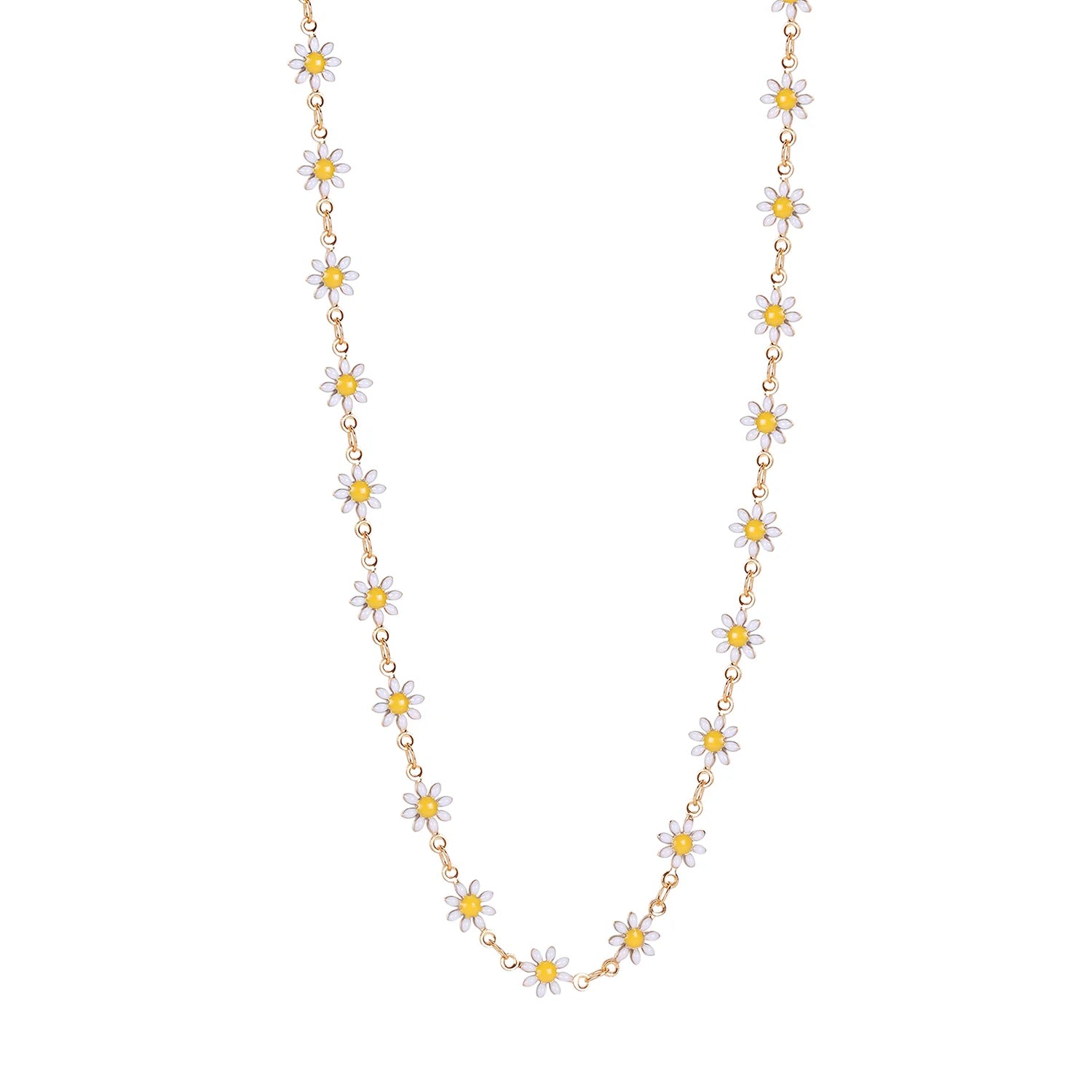 Beaded Gold Necklace-WHITE BLOOM NECKLACE